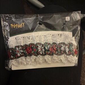 White and Red Lace Garter